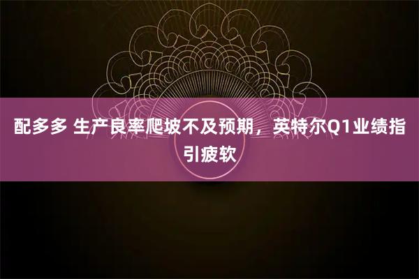 配多多 生产良率爬坡不及预期，英特尔Q1业绩指引疲软