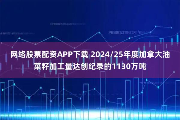 网络股票配资APP下载 2024/25年度加拿大油菜籽加工量达创纪录的1130万吨